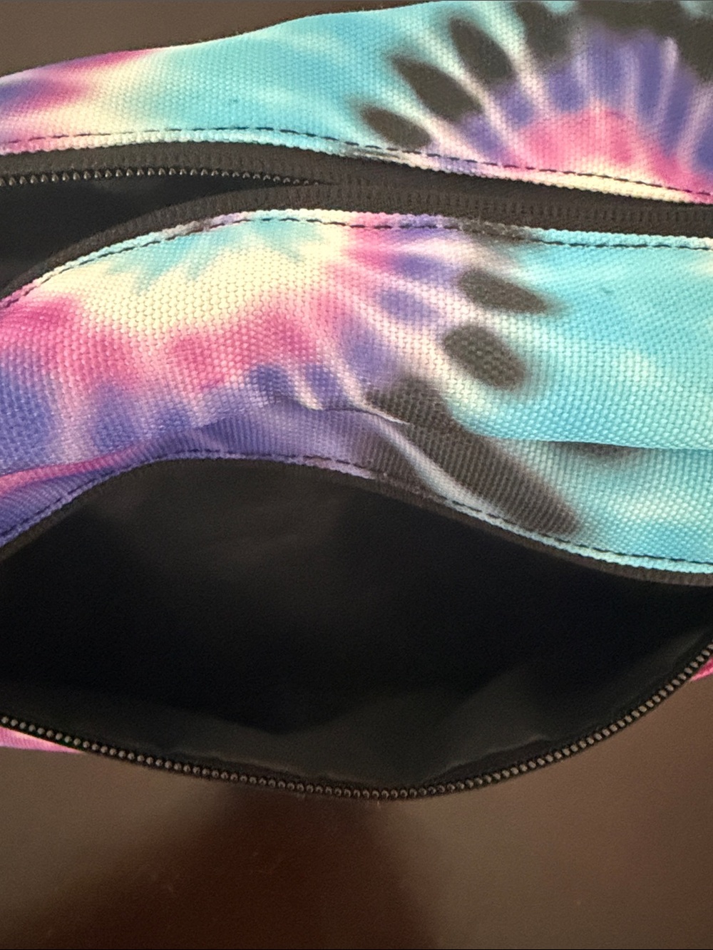 Hurley Tie-Dye Cosmetic Bag in Blue, Purple, Pink - Picture 6 of 7